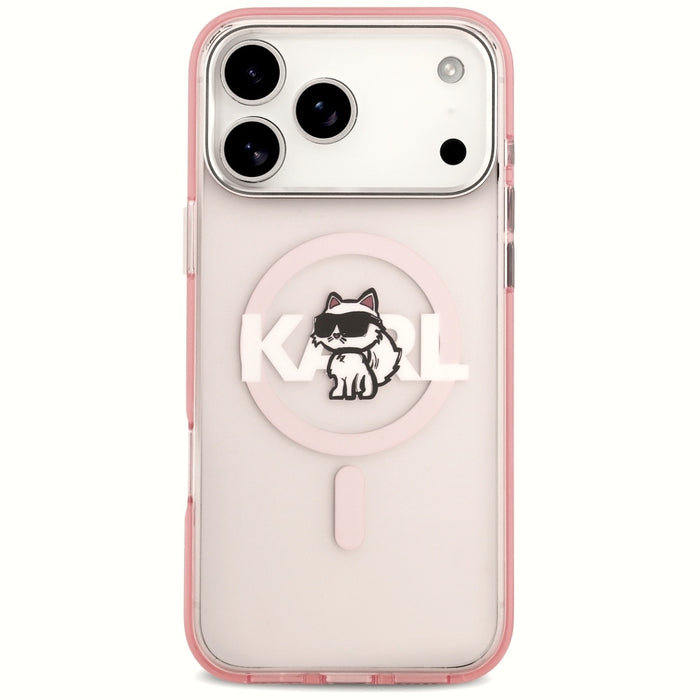 Кейс Karl Lagerfeld IML Choupette Sketch Logo MagSafe за iPhone 17 Pro Max - розов