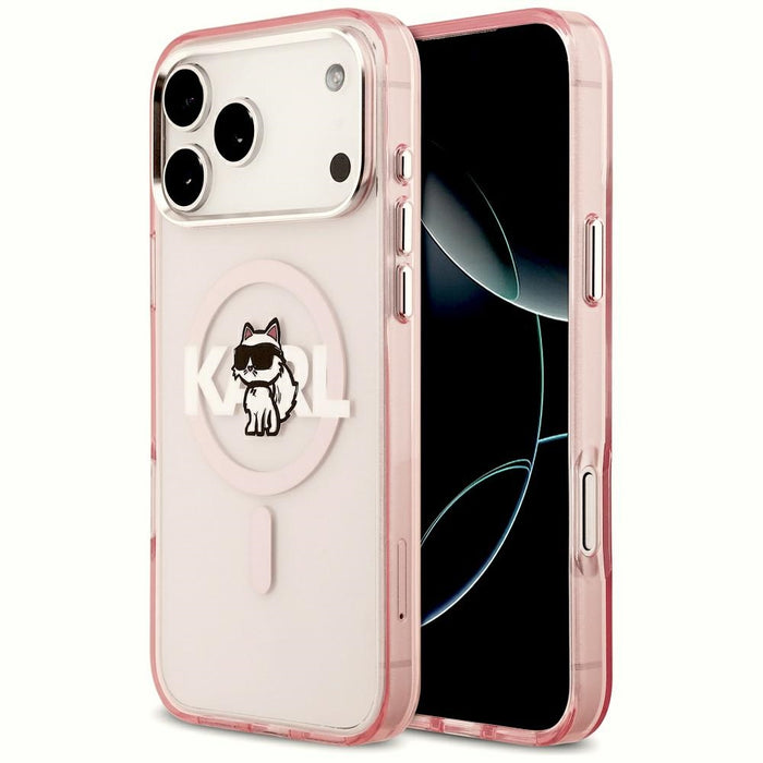 Кейс Karl Lagerfeld IML Choupette Sketch Logo MagSafe за iPhone 17 Pro Max - розов
