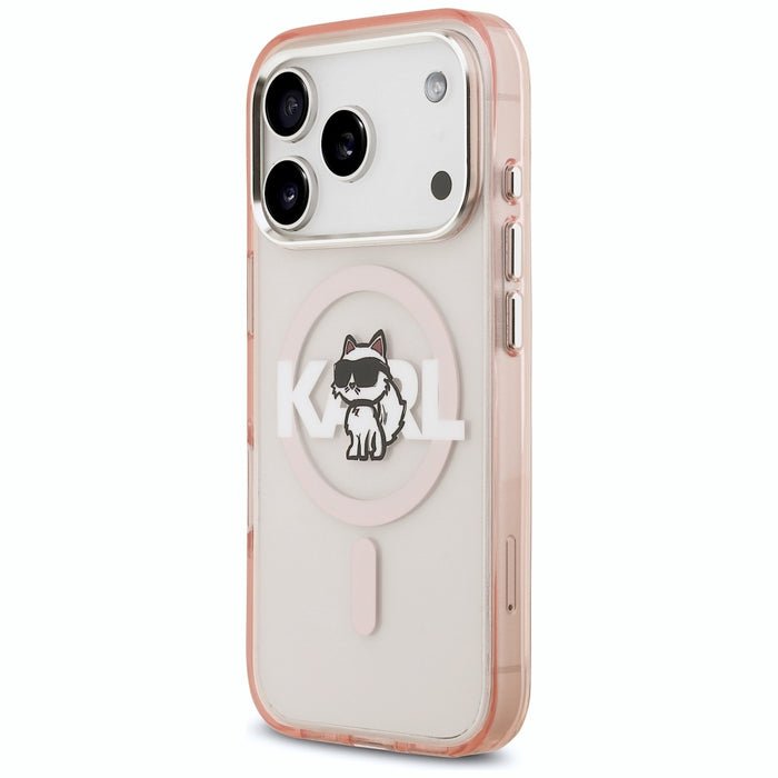Кейс Karl Lagerfeld IML Choupette Sketch Logo MagSafe за iPhone 17 Pro - розов