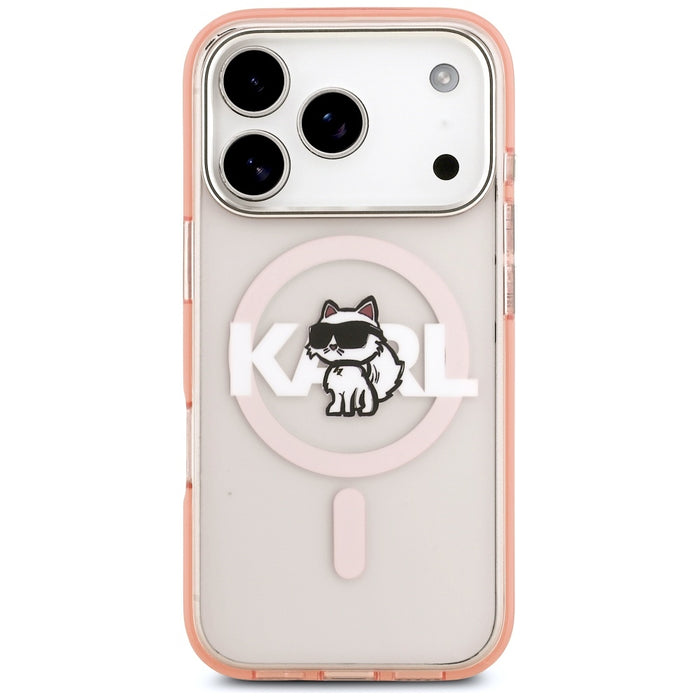 Кейс Karl Lagerfeld IML Choupette Sketch Logo MagSafe за iPhone 17 Pro - розов