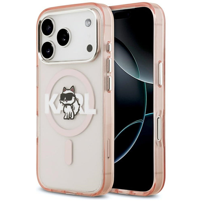 Кейс Karl Lagerfeld IML Choupette Sketch Logo MagSafe за iPhone 17 Pro - розов