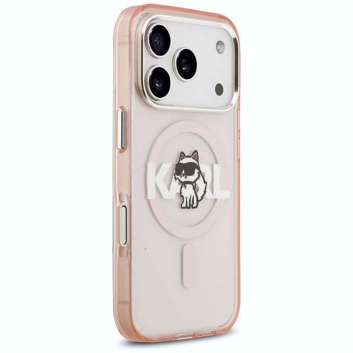 Кейс Karl Lagerfeld IML Choupette Sketch Logo MagSafe за iPhone 17 Pro - розов