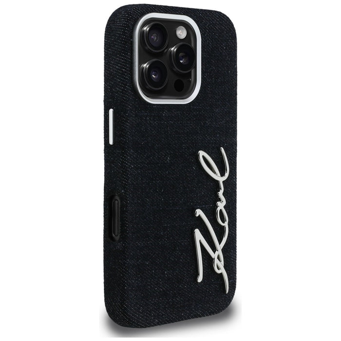 Кейс Karl Lagerfeld FW Jeans Signature Logo за iPhone 16 Pro - черен