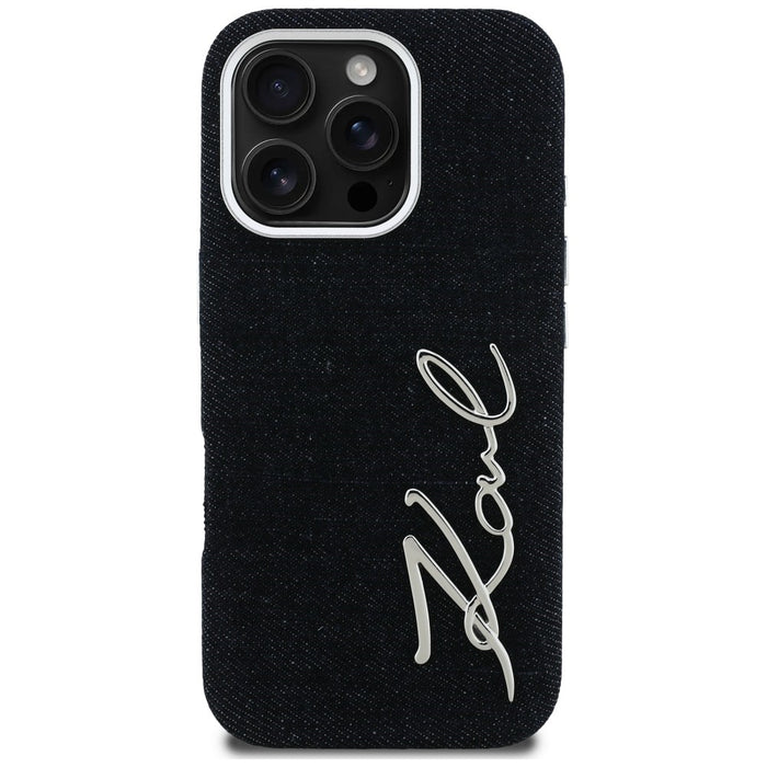 Кейс Karl Lagerfeld FW Jeans Signature Logo за iPhone 16 Pro - черен