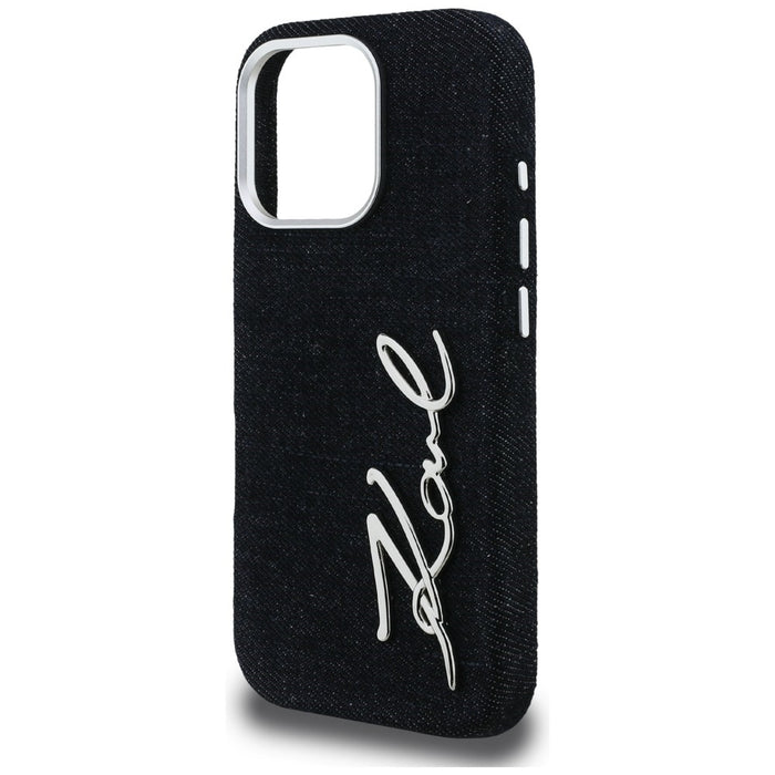 Кейс Karl Lagerfeld FW Jeans Signature Logo за iPhone 16 Pro - черен