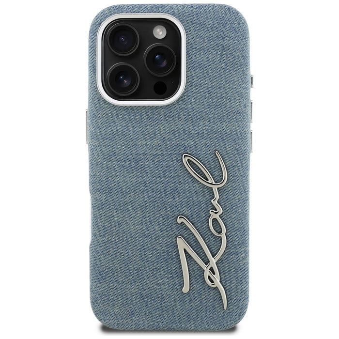 Кейс за iPhone 16 Pro Max с лого на Karl Lagerfeld FW Jeans - син