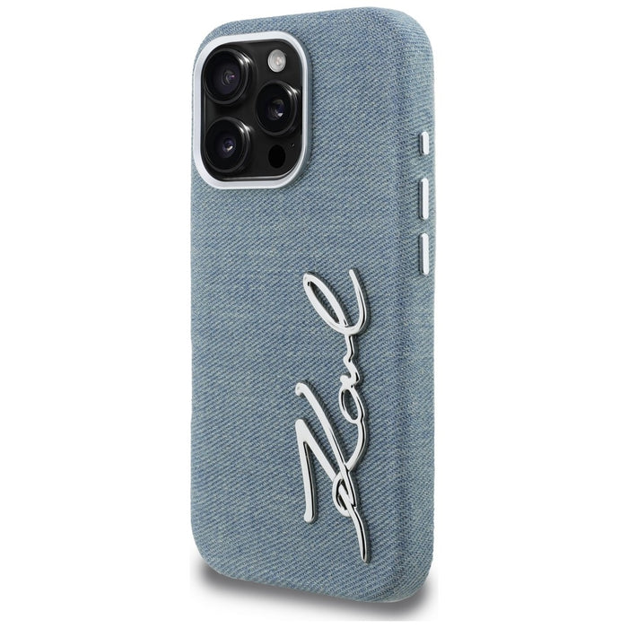 Кейс Karl Lagerfeld FW Jeans Signature Logo за iPhone 16 Pro - син