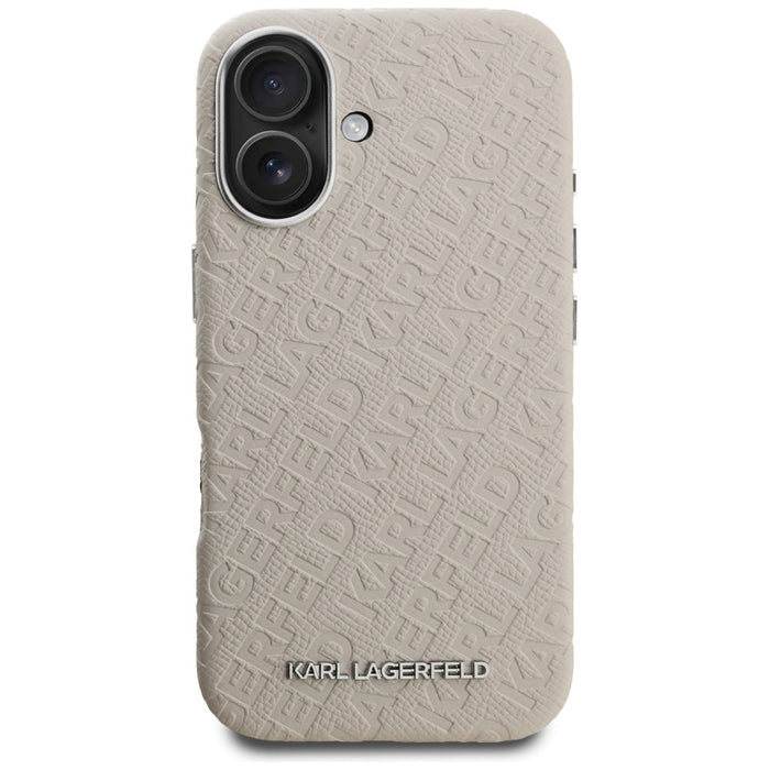 Кейс за iPhone 16 с щампа Karl Lagerfeld FW Karl MagSafe - бежов