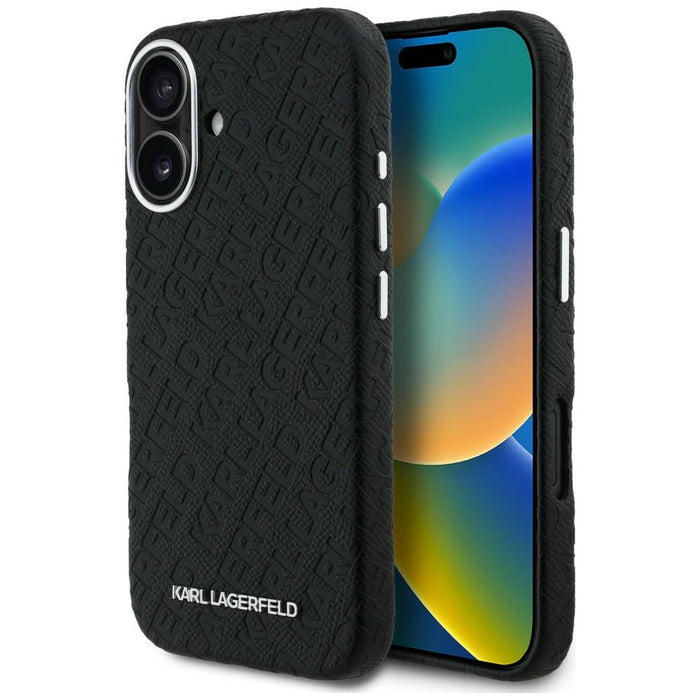 Кейс за iPhone 16 с щампа Karl Lagerfeld FW Karl MagSafe - черен
