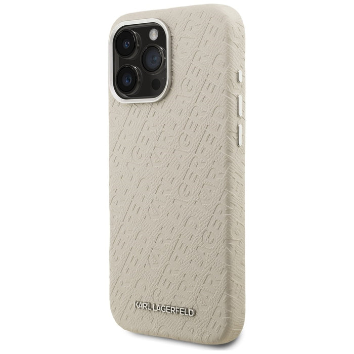 Кейс Karl Lagerfeld FW Stamped Karl MagSafe за iPhone 16 Pro - бежов