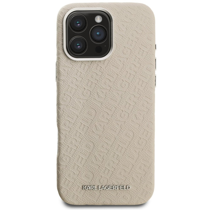 Кейс Karl Lagerfeld FW Stamped Karl MagSafe за iPhone 16 Pro - бежов