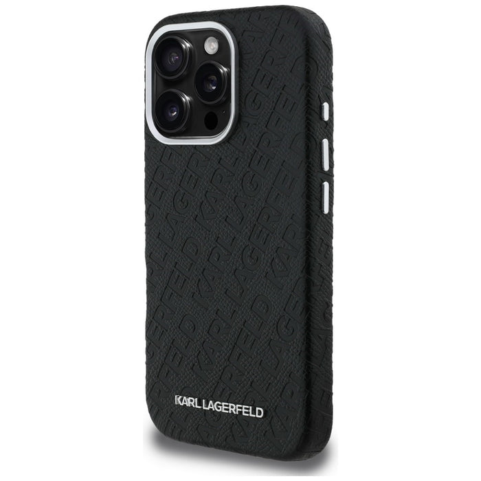 Кейс Karl Lagerfeld FW Stamped Karl MagSafe за iPhone 16 Pro - черен