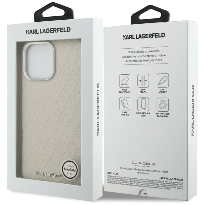 Кейс Karl Lagerfeld FW Stamped Karl MagSafe за iPhone 16 Pro Max - бежов