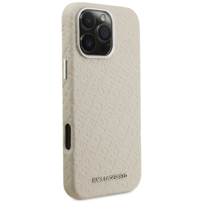 Кейс Karl Lagerfeld FW Stamped Karl MagSafe за iPhone 16 Pro Max - бежов