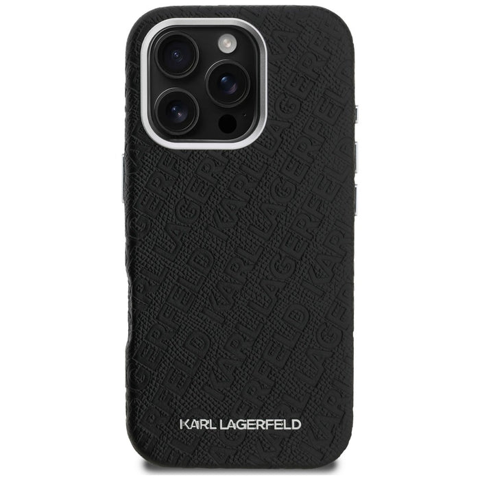 Кейс Karl Lagerfeld FW Stamped Karl MagSafe за iPhone 16 Pro Max - черен
