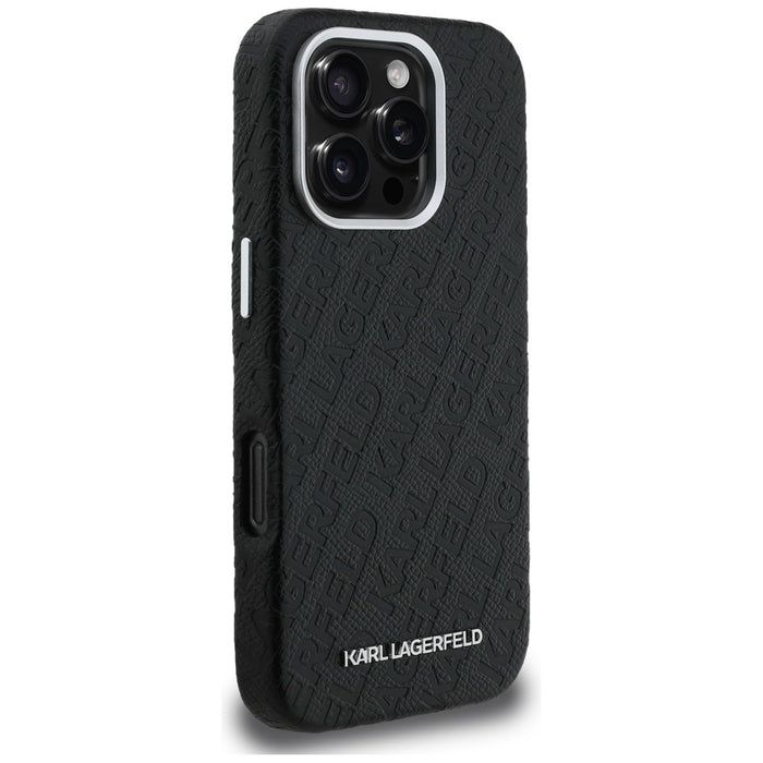 Кейс Karl Lagerfeld FW Stamped Karl MagSafe за iPhone 16 Pro Max - черен