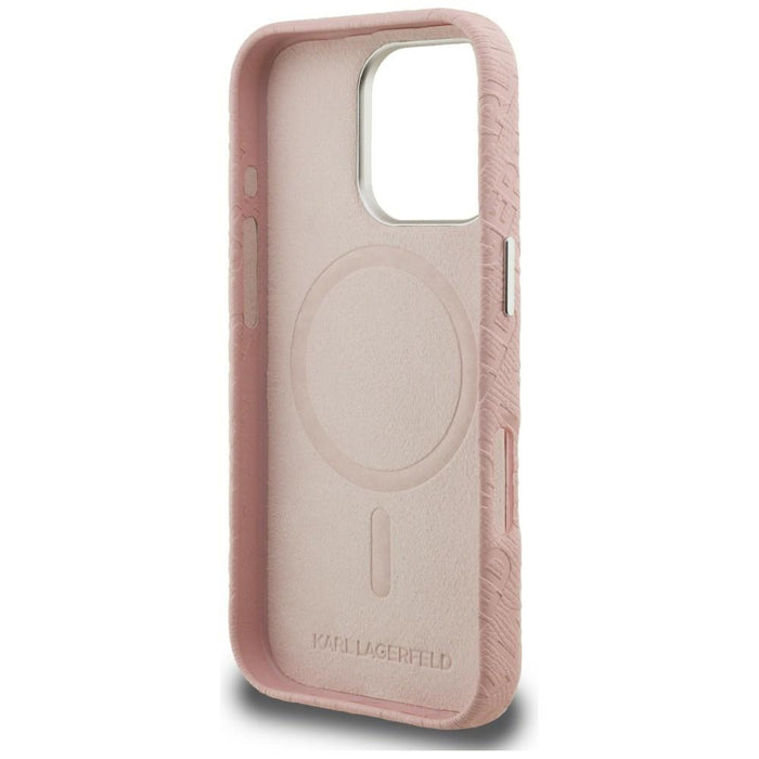Кейс Karl Lagerfeld FW Stamped Karl MagSafe за iPhone 16 Pro Max - розов