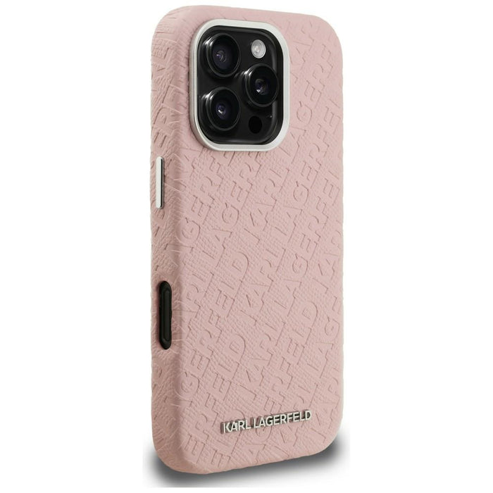 Кейс Karl Lagerfeld FW Stamped Karl MagSafe за iPhone 16 Pro Max - розов