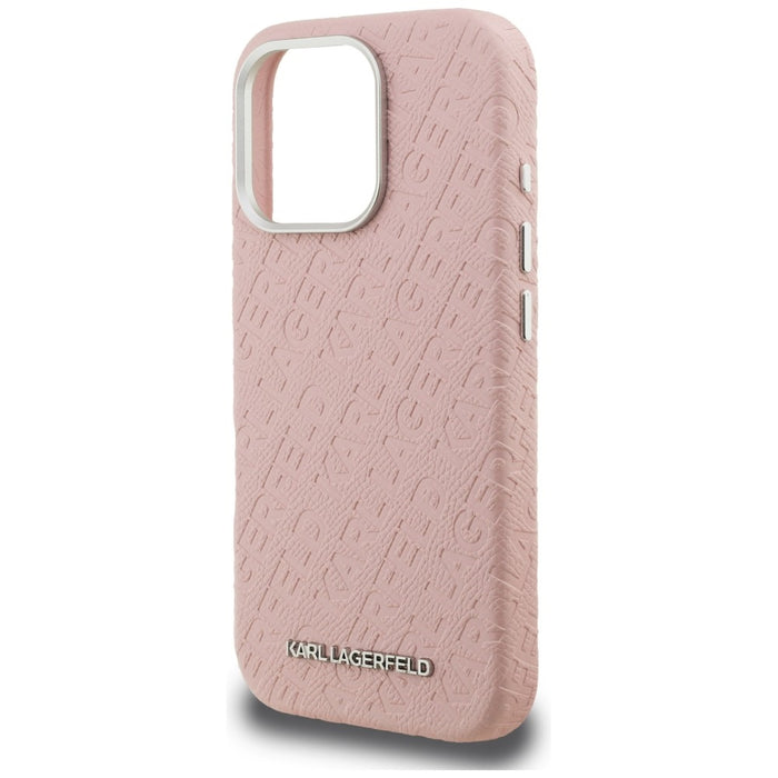 Кейс Karl Lagerfeld FW Stamped Karl MagSafe за iPhone 16 Pro - розов