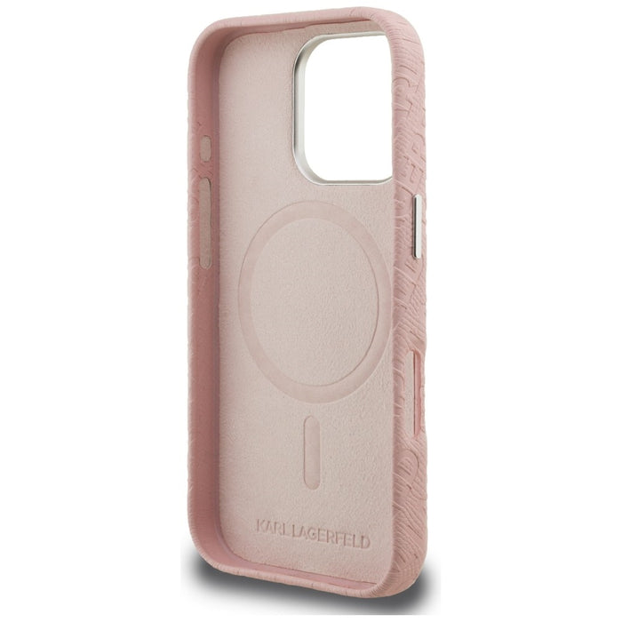 Кейс Karl Lagerfeld FW Stamped Karl MagSafe за iPhone 16 Pro - розов