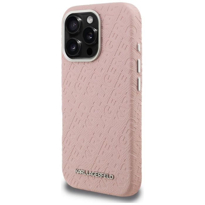 Кейс Karl Lagerfeld FW Stamped Karl MagSafe за iPhone 16 Pro - розов