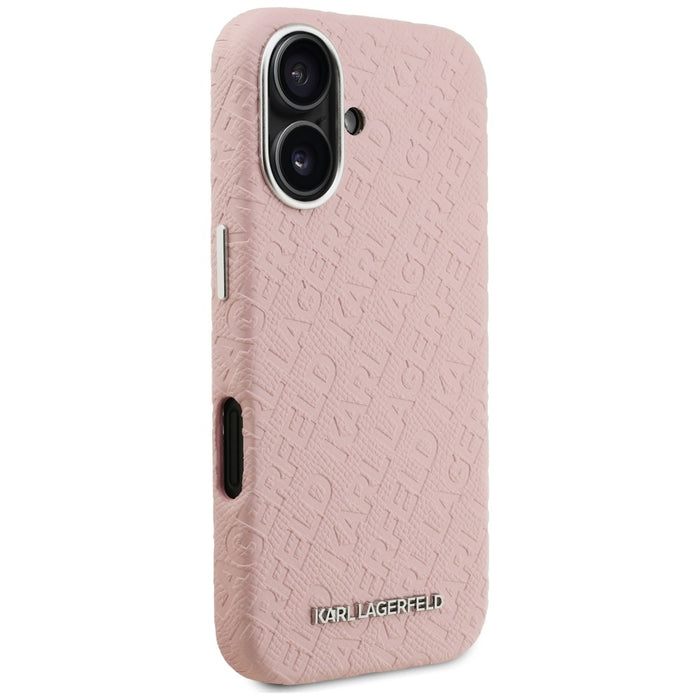 Кейс за iPhone 16 с щампа Karl Lagerfeld FW Karl MagSafe - розов