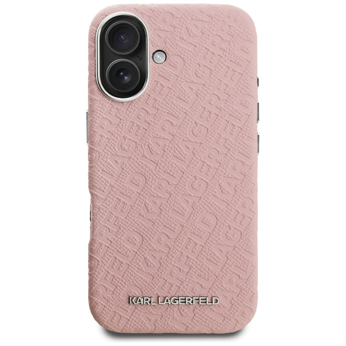 Кейс за iPhone 16 с щампа Karl Lagerfeld FW Karl MagSafe - розов