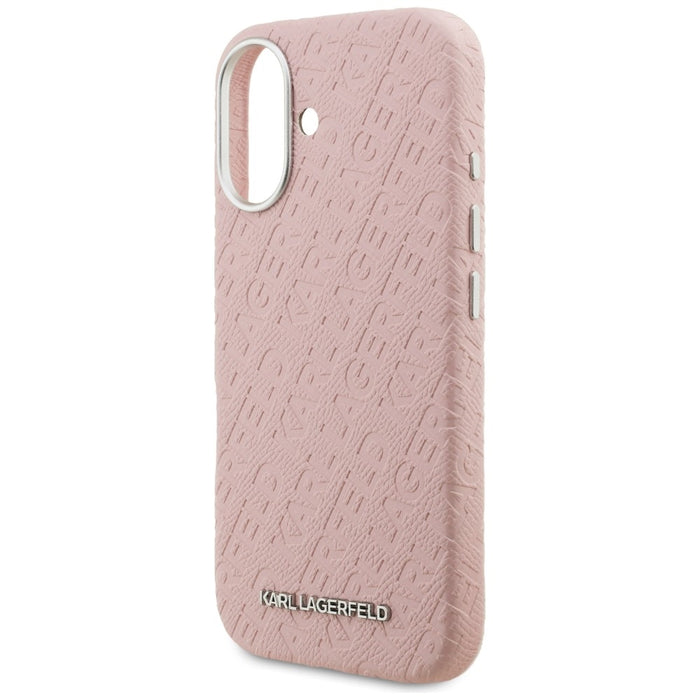 Кейс за iPhone 16 с щампа Karl Lagerfeld FW Karl MagSafe - розов