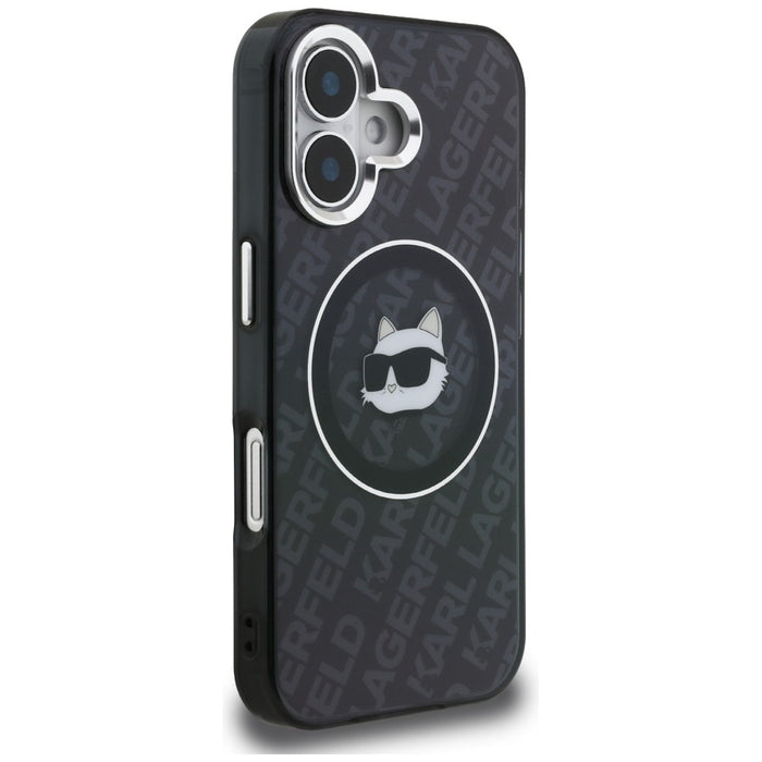 Кейс Karl Lagerfeld IML Choupette Head Logo MagSafe за iPhone 16 - черен