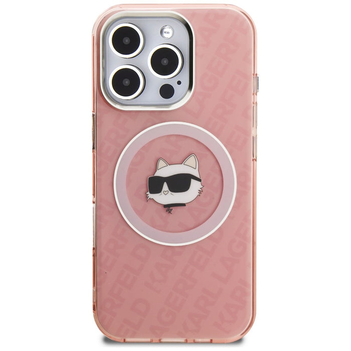 Кейс Karl Lagerfeld IML Choupette Head Logo MagSafe за iPhone 16 Pro Max - розов