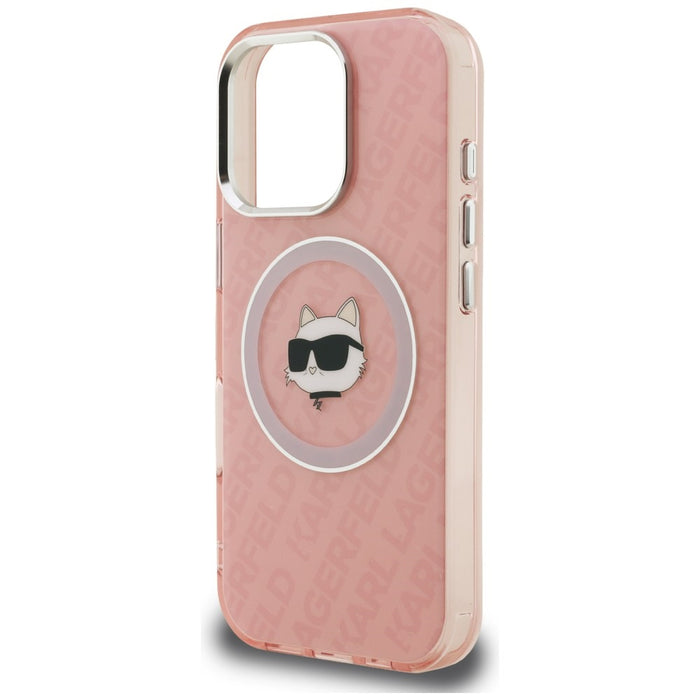 Кейс Karl Lagerfeld IML Choupette Head Logo MagSafe за iPhone 16 Pro Max - розов