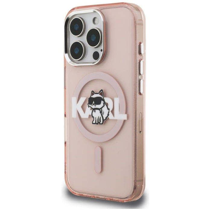 Кейс Karl Lagerfeld IML Choupette Sketch Logo MagSafe за iPhone 16 Pro Max - розов