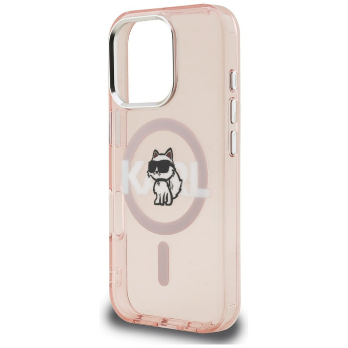 Кейс Karl Lagerfeld IML Choupette Sketch Logo MagSafe за iPhone 16 Pro Max - розов