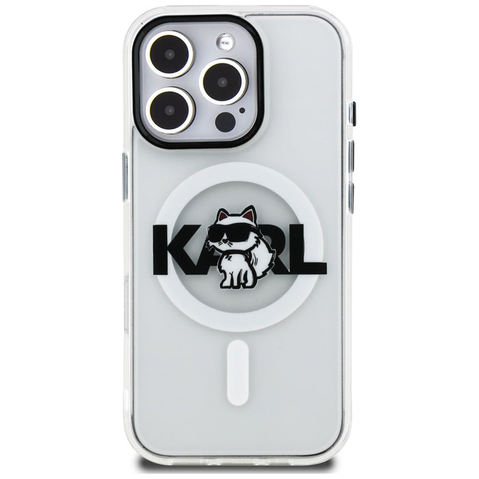 Кейс Karl Lagerfeld IML Choupette Sketch Logo MagSafe за iPhone 16 Pro - прозрачен