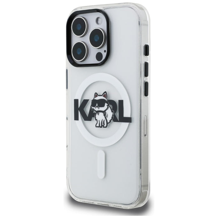 Кейс Karl Lagerfeld IML Choupette Sketch Logo MagSafe за iPhone 16 Pro - прозрачен