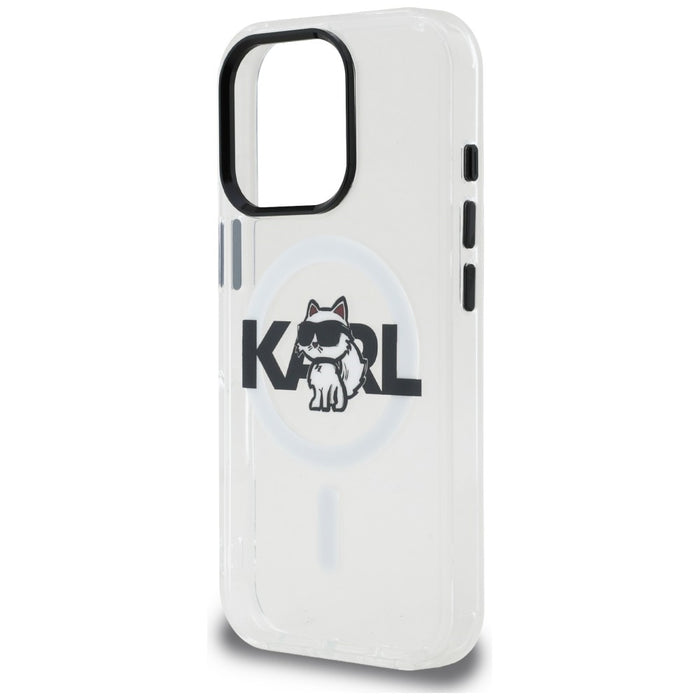 Кейс Karl Lagerfeld IML Choupette Sketch Logo MagSafe за iPhone 16 Pro - прозрачен