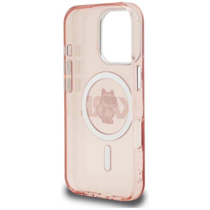 Кейс Karl Lagerfeld IML Choupette Sketch Logo MagSafe за iPhone 16 Pro - розов