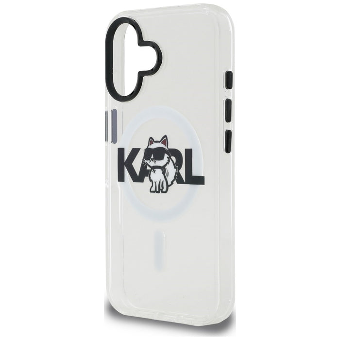 Кейс за iPhone 16 с лого на Karl Lagerfeld IML Choupette Sketch - MagSafe - прозрачен
