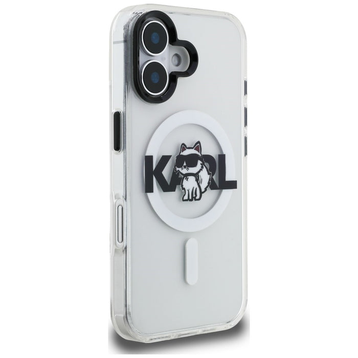 Кейс за iPhone 16 с лого на Karl Lagerfeld IML Choupette Sketch - MagSafe - прозрачен