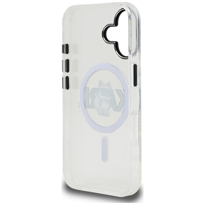 Кейс за iPhone 16 с лого на Karl Lagerfeld IML Choupette Sketch - MagSafe - прозрачен