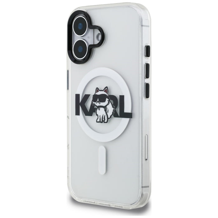 Кейс за iPhone 16 с лого на Karl Lagerfeld IML Choupette Sketch - MagSafe - прозрачен