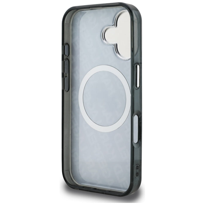 Кейс Karl Lagerfeld IML Glitter с лого на Karl & Choupette Heads MagSafe за iPhone 16 - черен