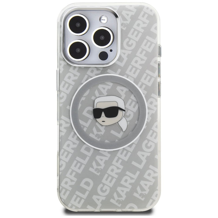 Кейс Karl Lagerfeld IML Karl Head Logo MagSafe за iPhone 16 Pro - сив