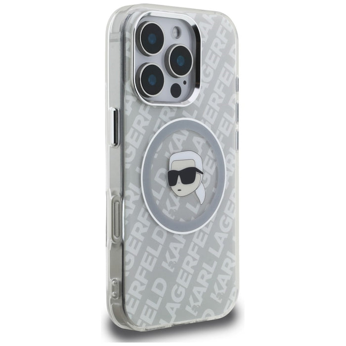 Кейс Karl Lagerfeld IML Karl Head Logo MagSafe за iPhone 16 Pro - сив