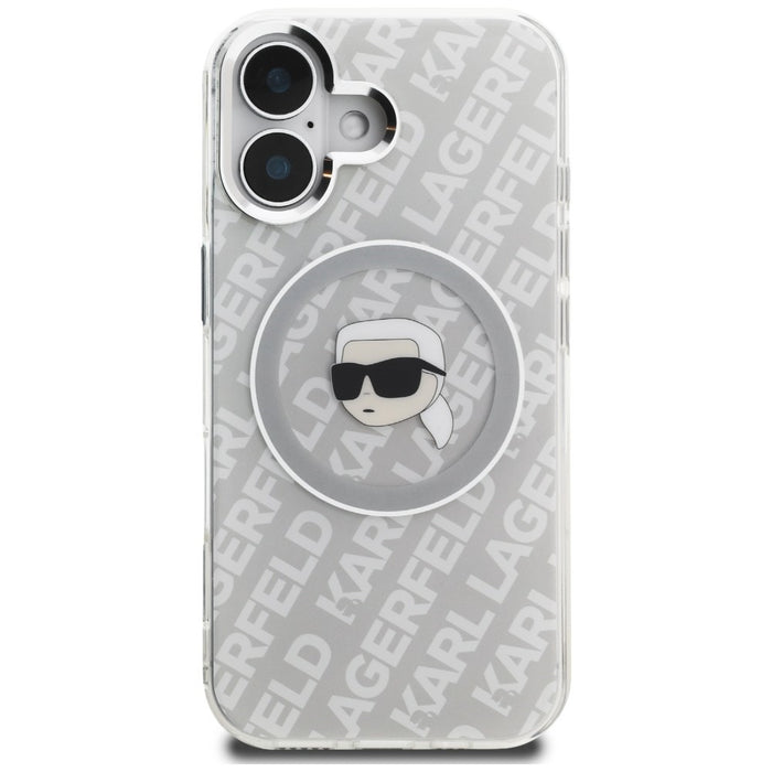 Кейс Karl Lagerfeld IML Karl Head Logo MagSafe за iPhone 16 - сив