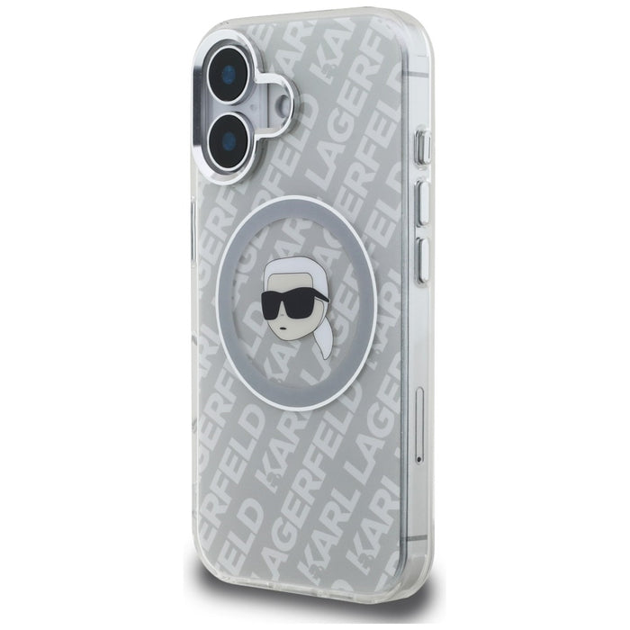 Кейс Karl Lagerfeld IML Karl Head Logo MagSafe за iPhone 16 - сив