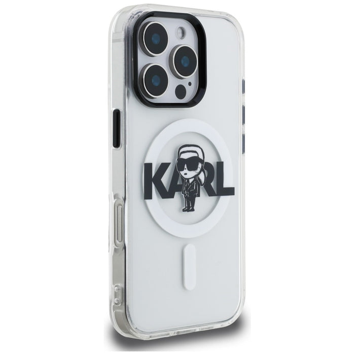 Кейс Karl Lagerfeld IML Karl Sketch Logo MagSafe за iPhone 16 Pro Max - прозрачен