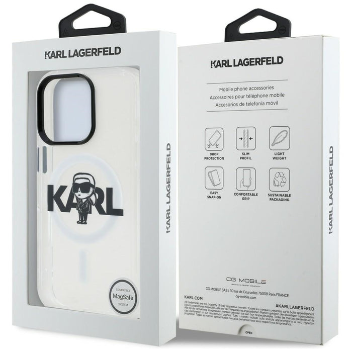 Кейс Karl Lagerfeld IML Karl Sketch Logo MagSafe за iPhone 16 Pro - прозрачен
