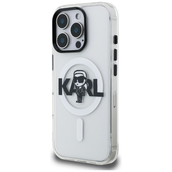 Кейс Karl Lagerfeld IML Karl Sketch Logo MagSafe за iPhone 16 Pro - прозрачен