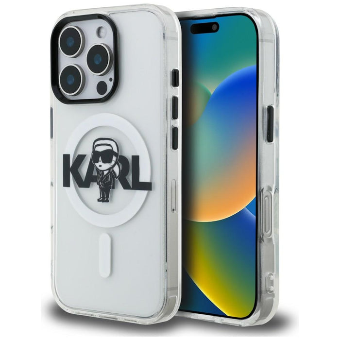 Кейс Karl Lagerfeld IML Karl Sketch Logo MagSafe за iPhone 16 Pro - прозрачен